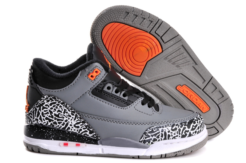 Air Jordan 3 Kid'S Shoes Black/Gray Online